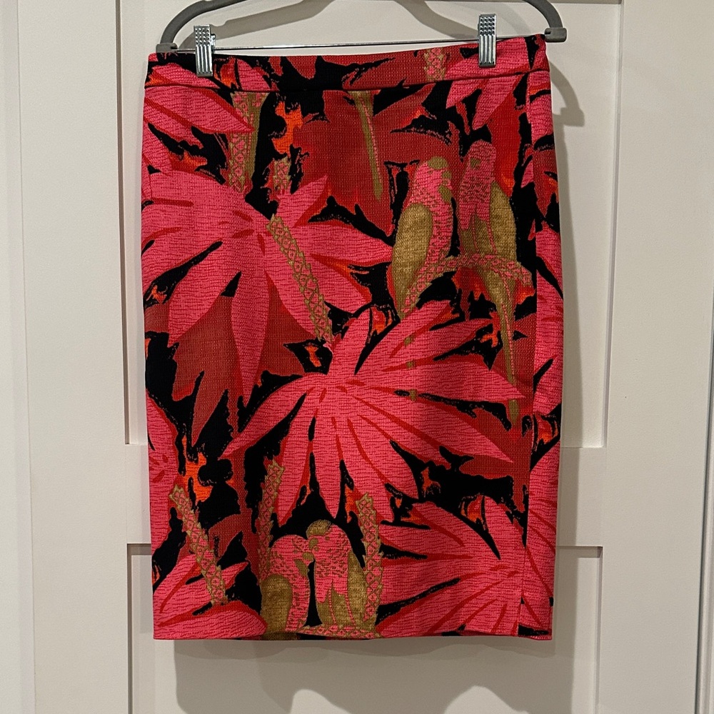 J. Crew Pink and Gold Floral Pencil Skirt never worn